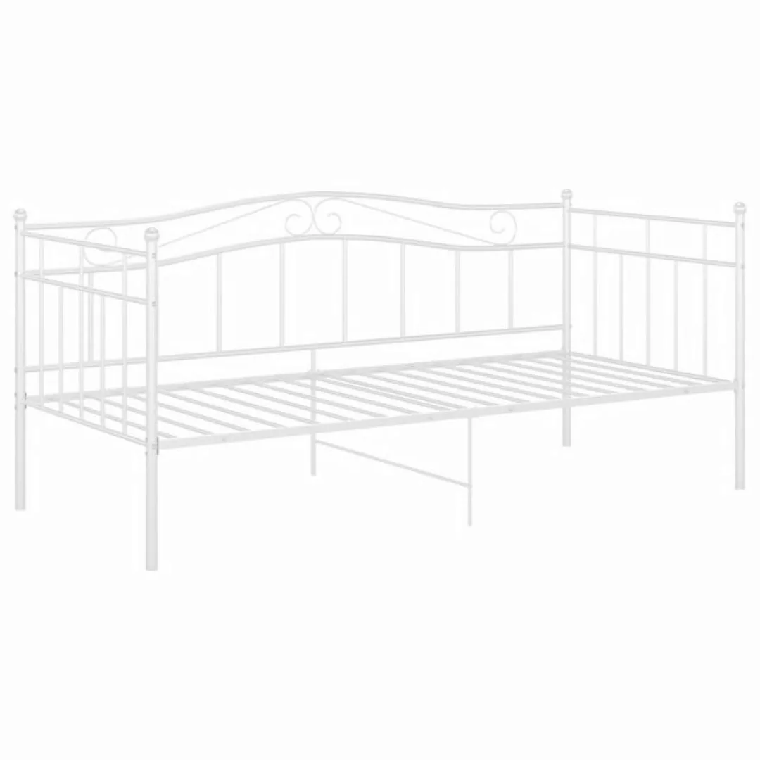 furnicato Bett Schlafsofa Bettgestell Weiß Metall 90x200 cm (1-tlg) günstig online kaufen