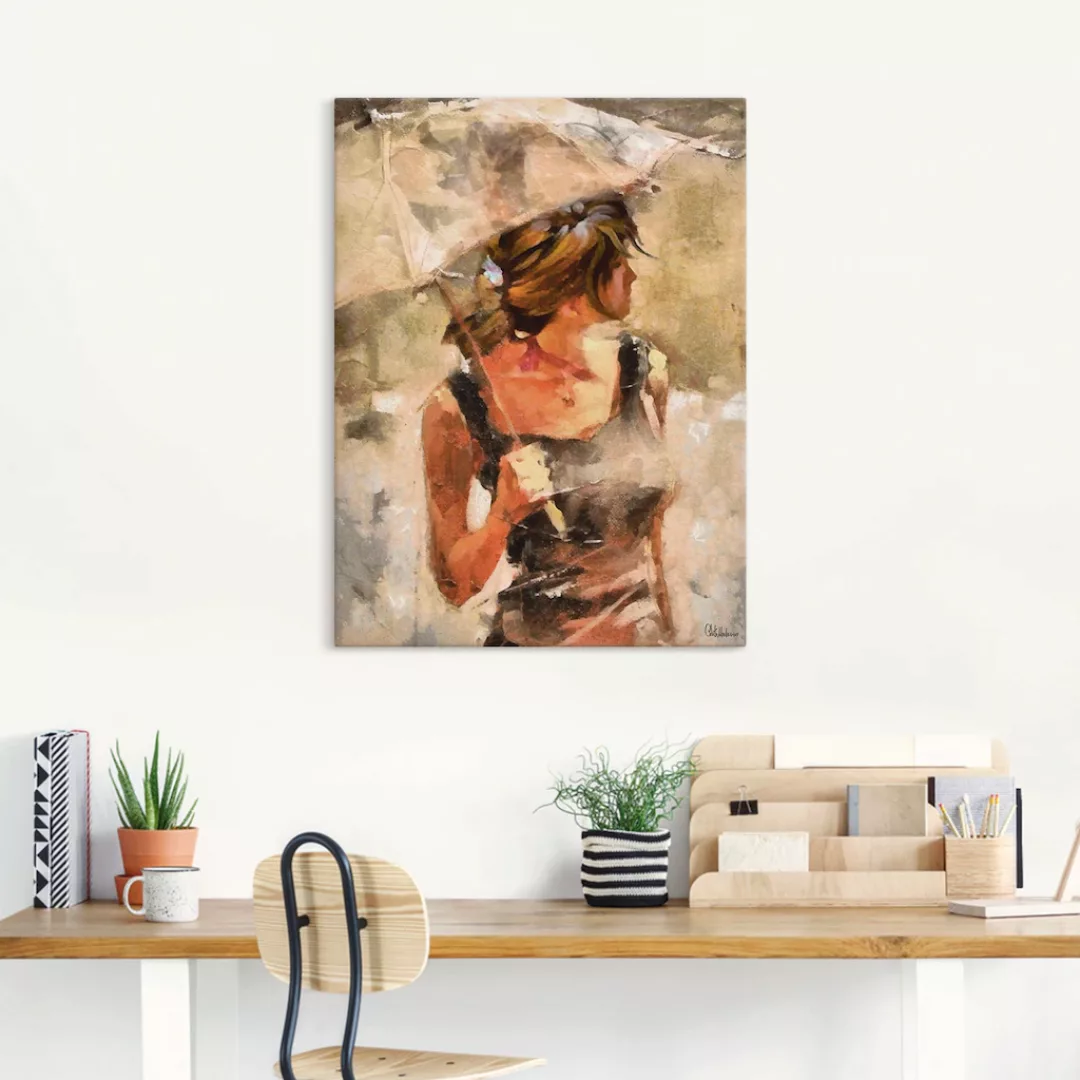 Artland Wandbild "Lady mit Regenschirm", Portrait, (1 St.) günstig online kaufen