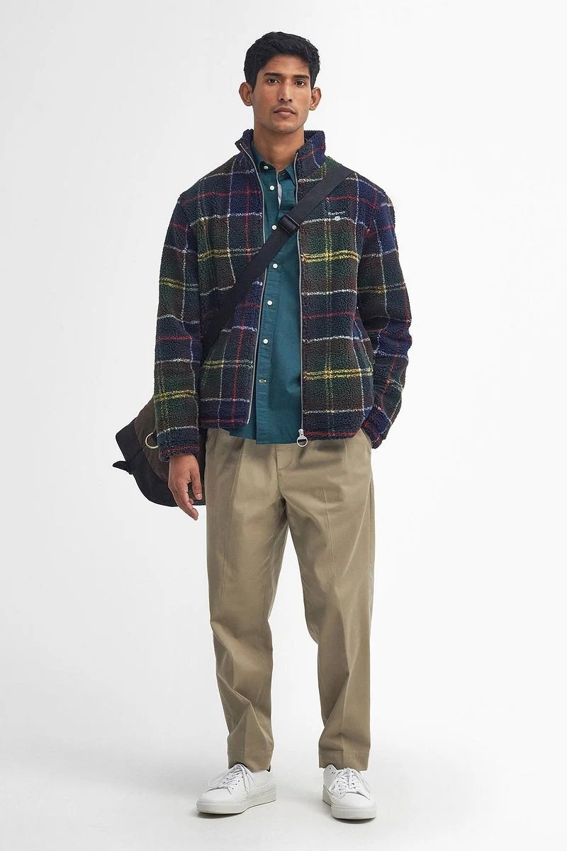 Barbour Tartan Sherpa Fleece Strickjacke Multicolour - Größe S günstig online kaufen