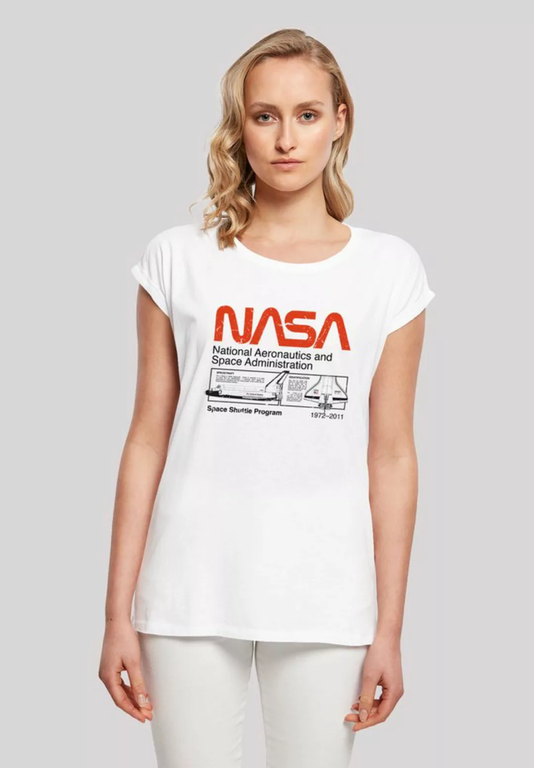 F4NT4STIC T-Shirt "NASA Classic Space Shuttle White", Damen,Premium Merch,R günstig online kaufen