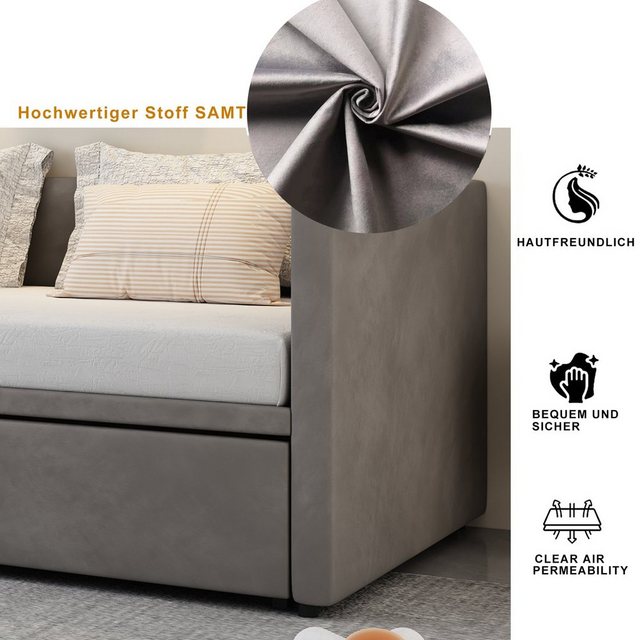 Celya Funktionsbett Daybett Polsterbett Ausziehbares Schlafsofa 90/180x200c günstig online kaufen