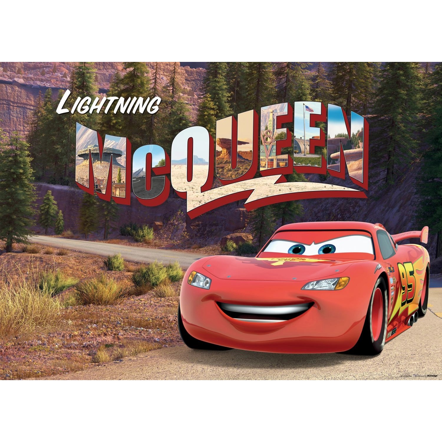 Disney Poster Cars Rot Grün und Beige 160 x 110 cm 600639 günstig online kaufen