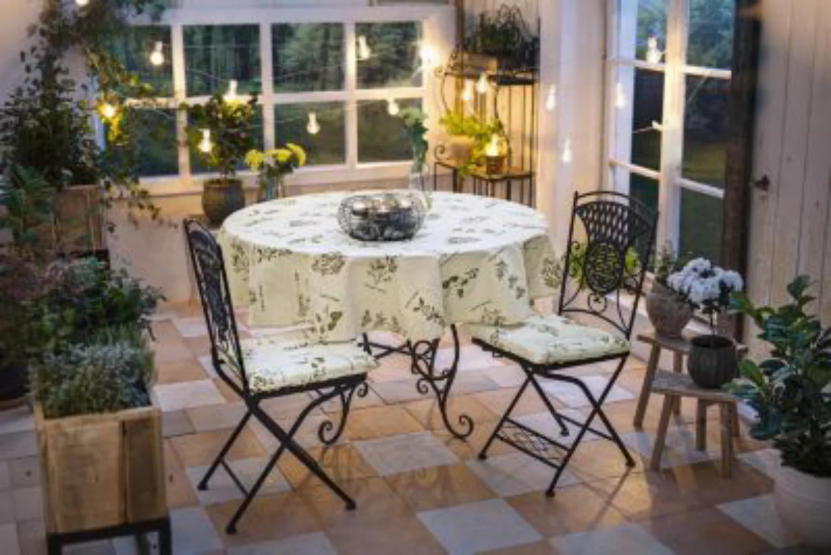 HOME Living "Bundle Tischdecke Set ""Kräuter"" 2tlg. Tischdecken" beige günstig online kaufen