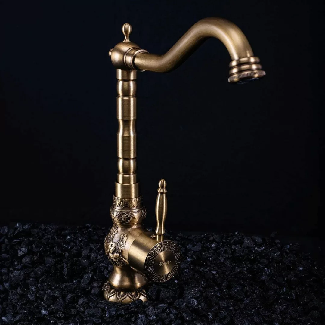 wohnwerk.idee Badarmatur Waschbeckenarmatur Wasserhahn Gold Vintage günstig online kaufen