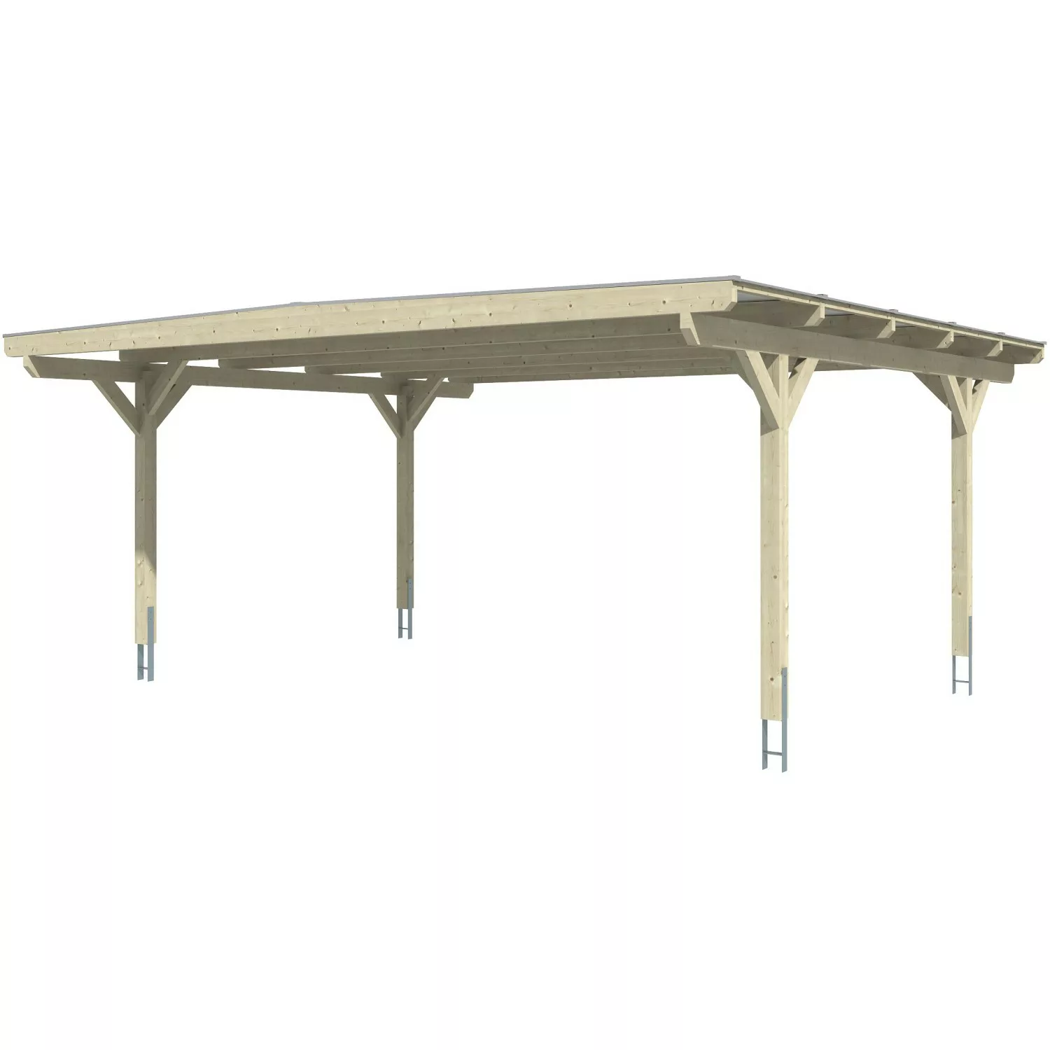 Skan Holz Carport Odenwald Nussbaum 640 x 541 cm günstig online kaufen