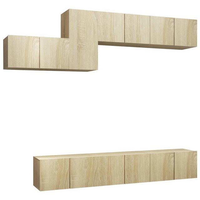 vidaXL TV-Schrank 7-tlg TV-Schrank-Set Sonoma Eiche Spanplatte günstig online kaufen