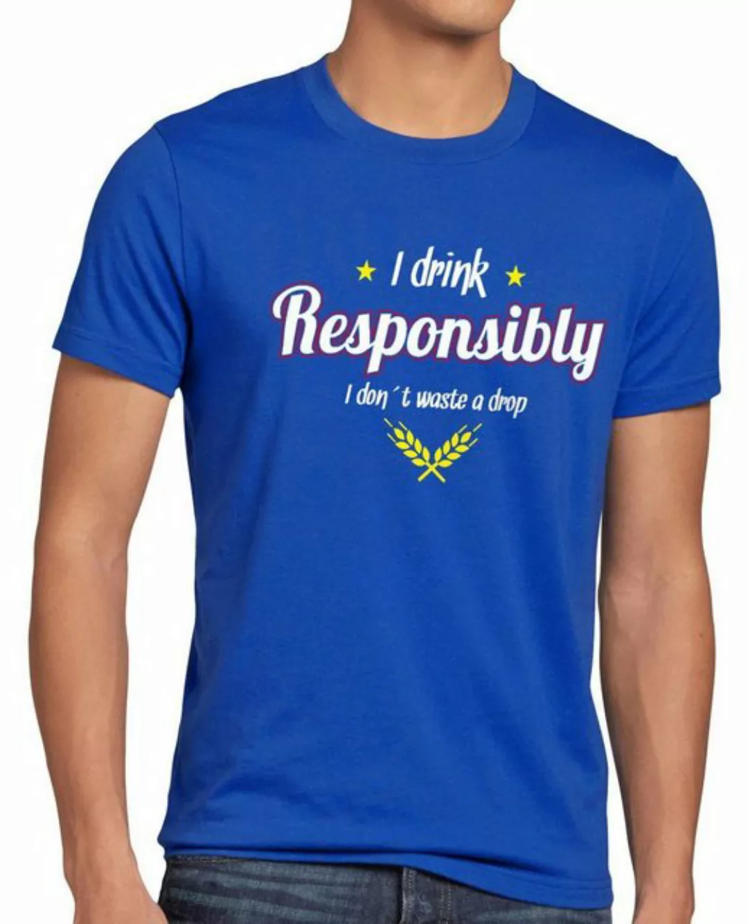 style3 Print-Shirt Herren T-Shirt Drink responsibly dont waste a drop Bier günstig online kaufen