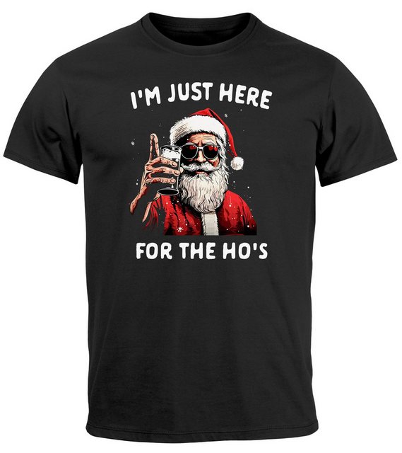 MoonWorks Print-Shirt Herren T-Shirt Weihnachten Spruch I`m just here for t günstig online kaufen