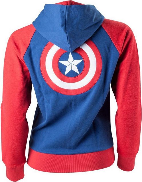 Captain America Hoodie Kapuzenjacke Sweatshirt mit RV Damen Cap. America S günstig online kaufen