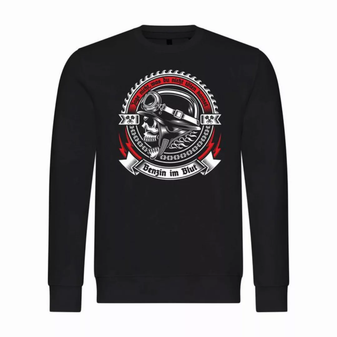 deinshirt Rundhalspullover Herren Sweatshirt Benzin im Blut Mit Print Motiv günstig online kaufen