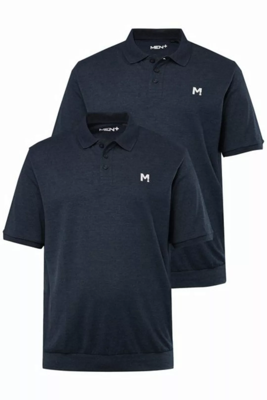 Men Plus Poloshirt Men+ Poloshirts 2er-Pack Bauchfit Basic Piqué günstig online kaufen