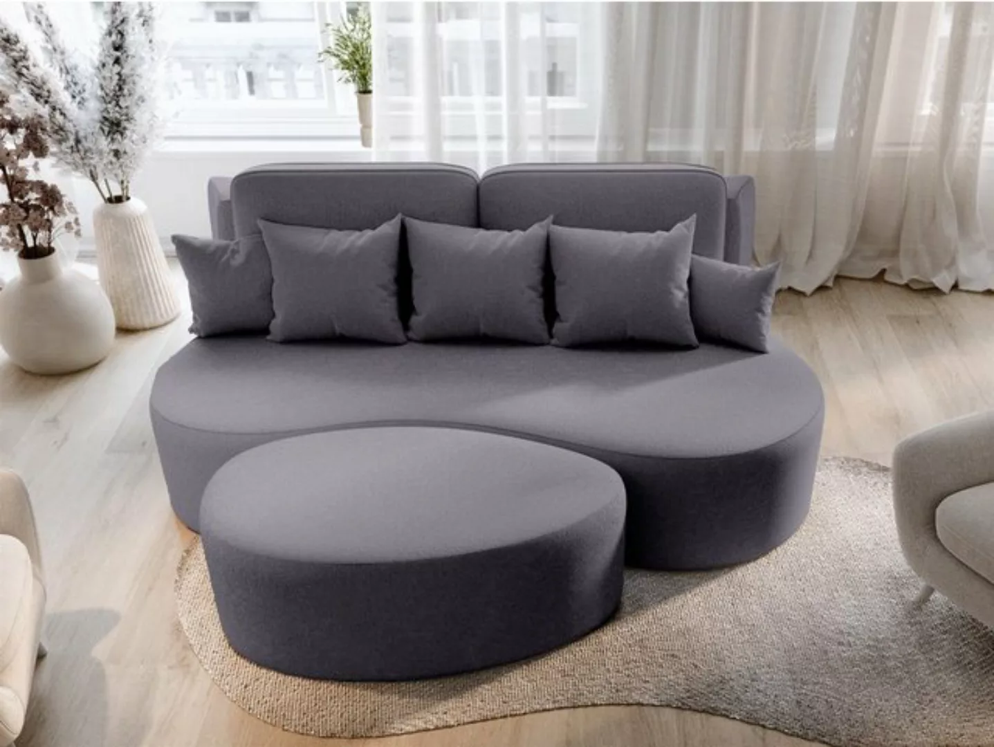 Fun Möbel Schlafsofa Designersofa Sofa BIONA in Stoff Doha, inkl. Schlaffun günstig online kaufen