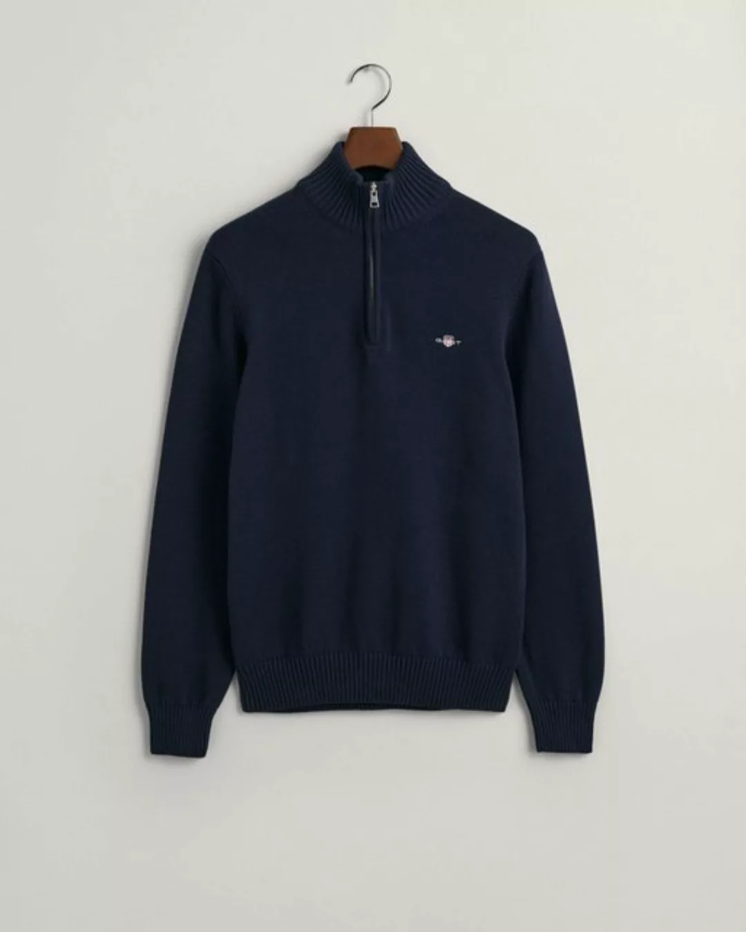 Gant Troyer CASUAL COTTON HALF ZIP mit grafischer Logostickerei auf der Bru günstig online kaufen