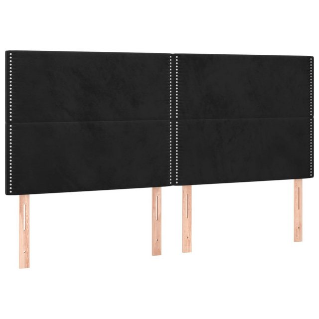 vidaXL Bett, Kopfteile 4 Stk. Schwarz 80x5x78/88 cm Samt günstig online kaufen