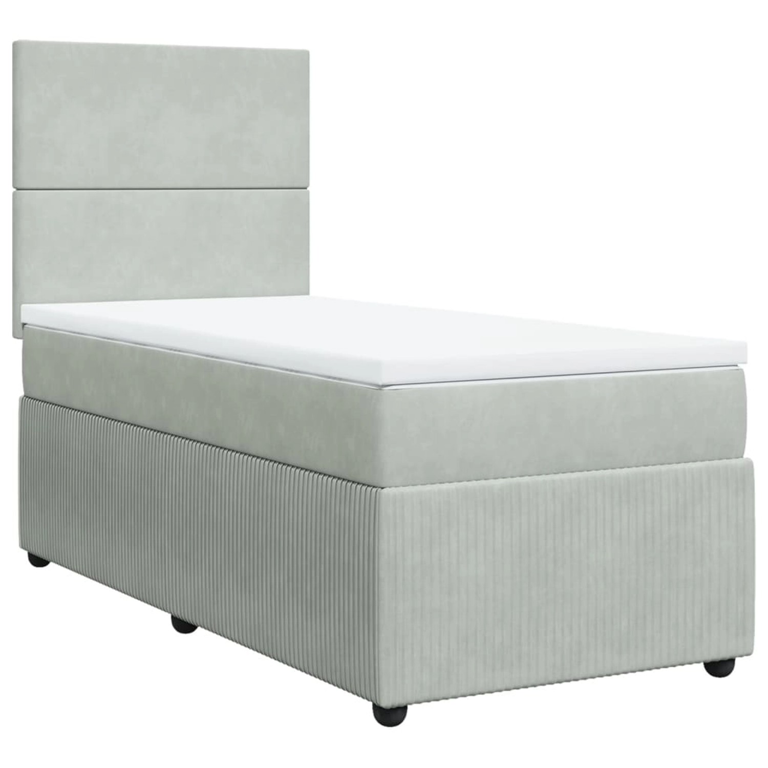 vidaXL Boxspringbett mit Matratze Hellgrau 100x200 cm Samt2106597 günstig online kaufen