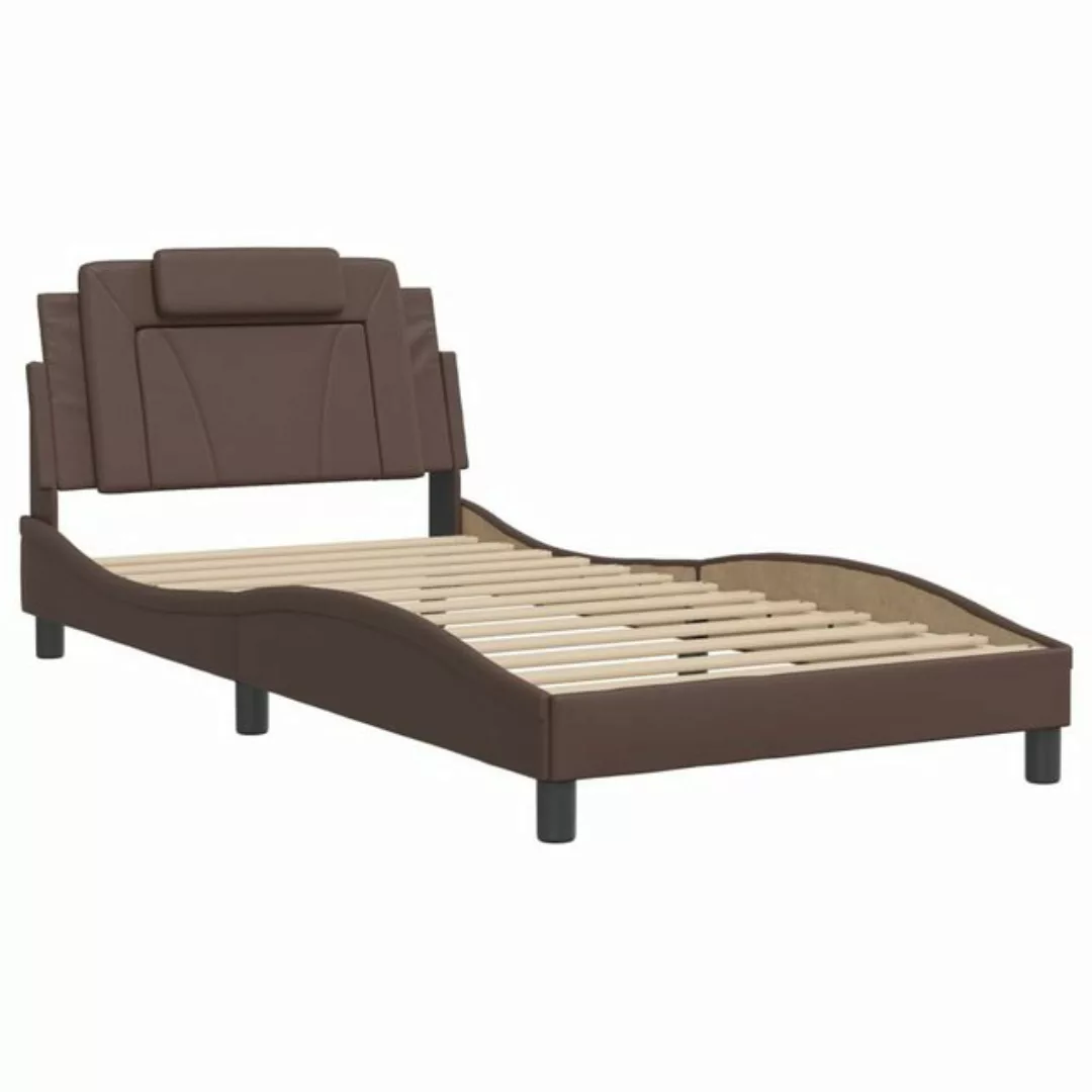 vidaXL Bett Bettgestell mit Kopfteil Weiß und Schwarz 100x200 cm Kunstleder günstig online kaufen