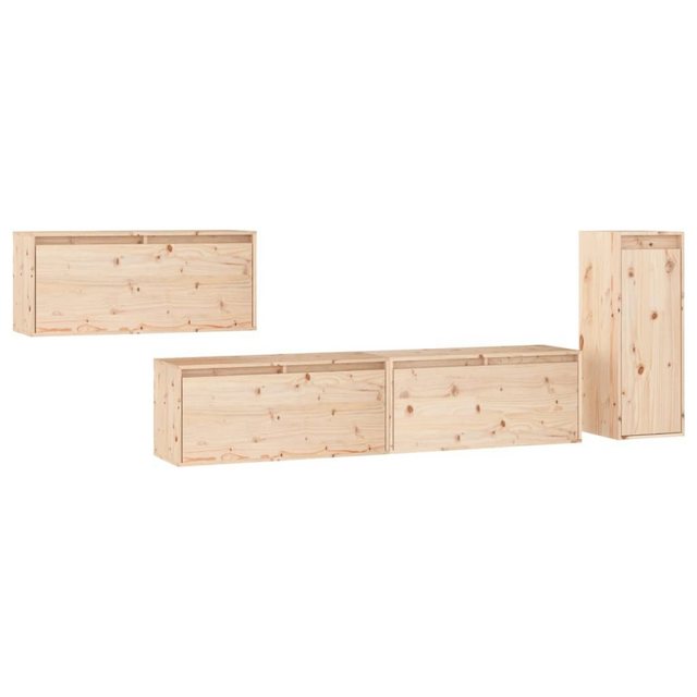 vidaXL TV-Schrank TV-Schränke 4 Stk Massivholz Kiefer Lowboard Lowboard günstig online kaufen