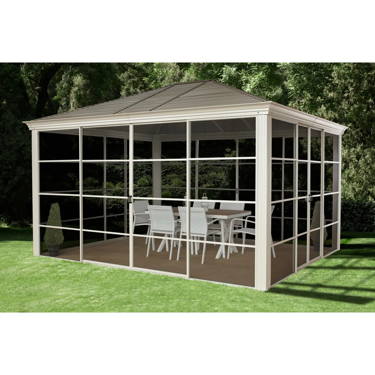 Sojag Aluminium Pavillon Striano 12 x 14 Champagner 362 cm x 427 cm x 296 c günstig online kaufen