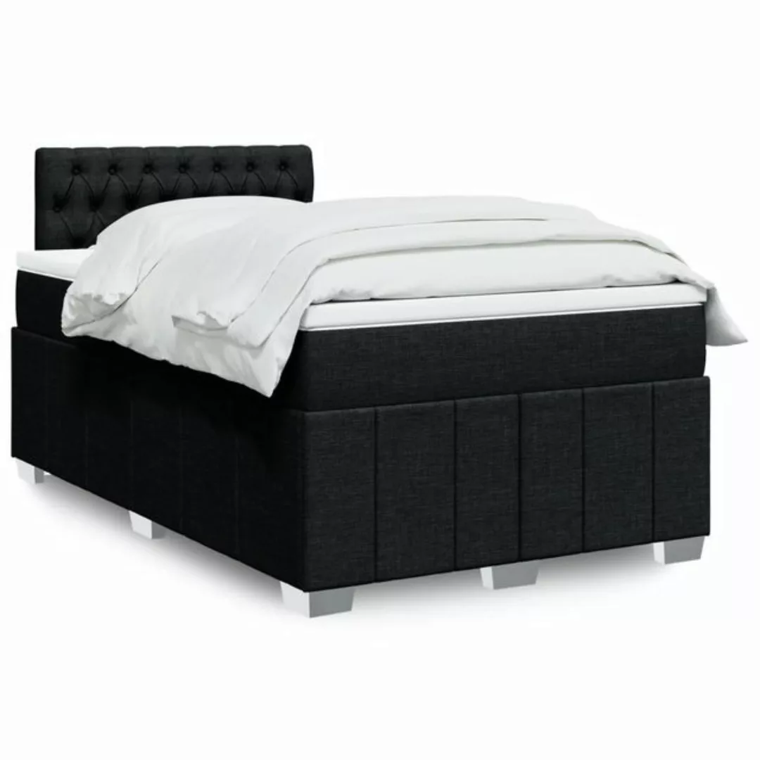 vidaXL Boxspringbett, Boxspringbett mit Matratze Schwarz 120x190 cm Stoff günstig online kaufen