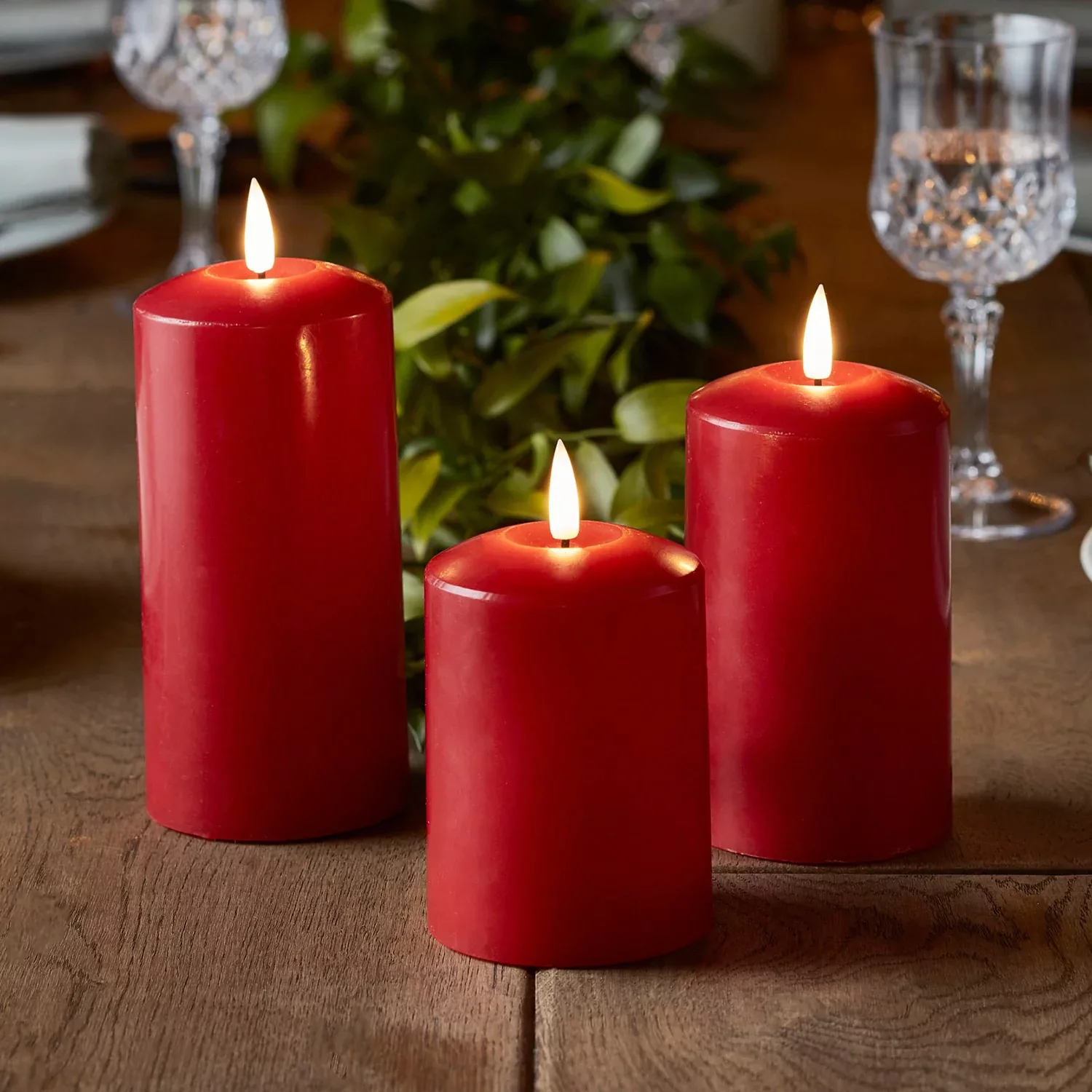 TruGlow® LED Kerzen Trio rot mit Fernbedienung günstig online kaufen