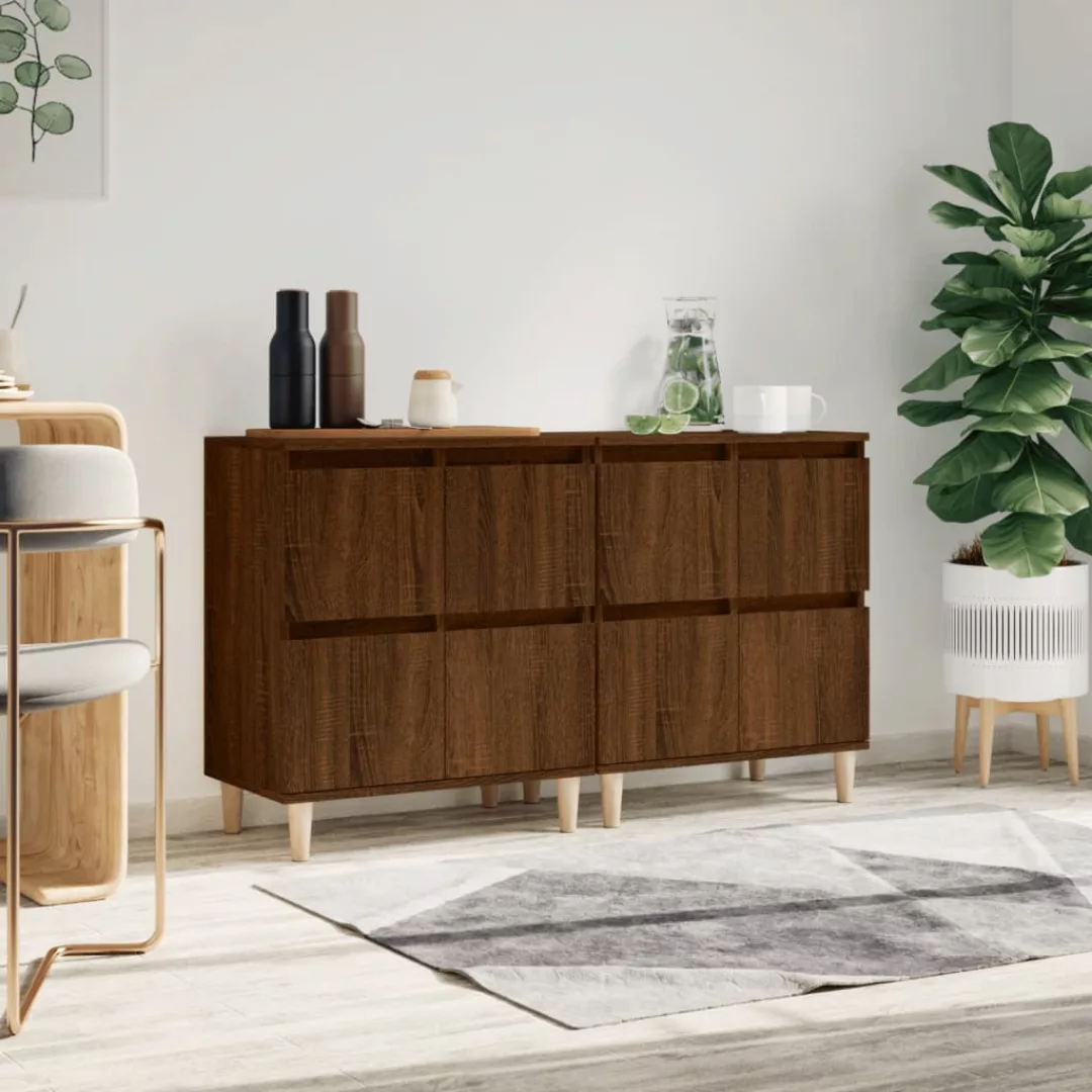 Vidaxl Sideboards 2 Stk. Braun Eichen-optik 60x35x70 Cm Holzwerkstoff günstig online kaufen