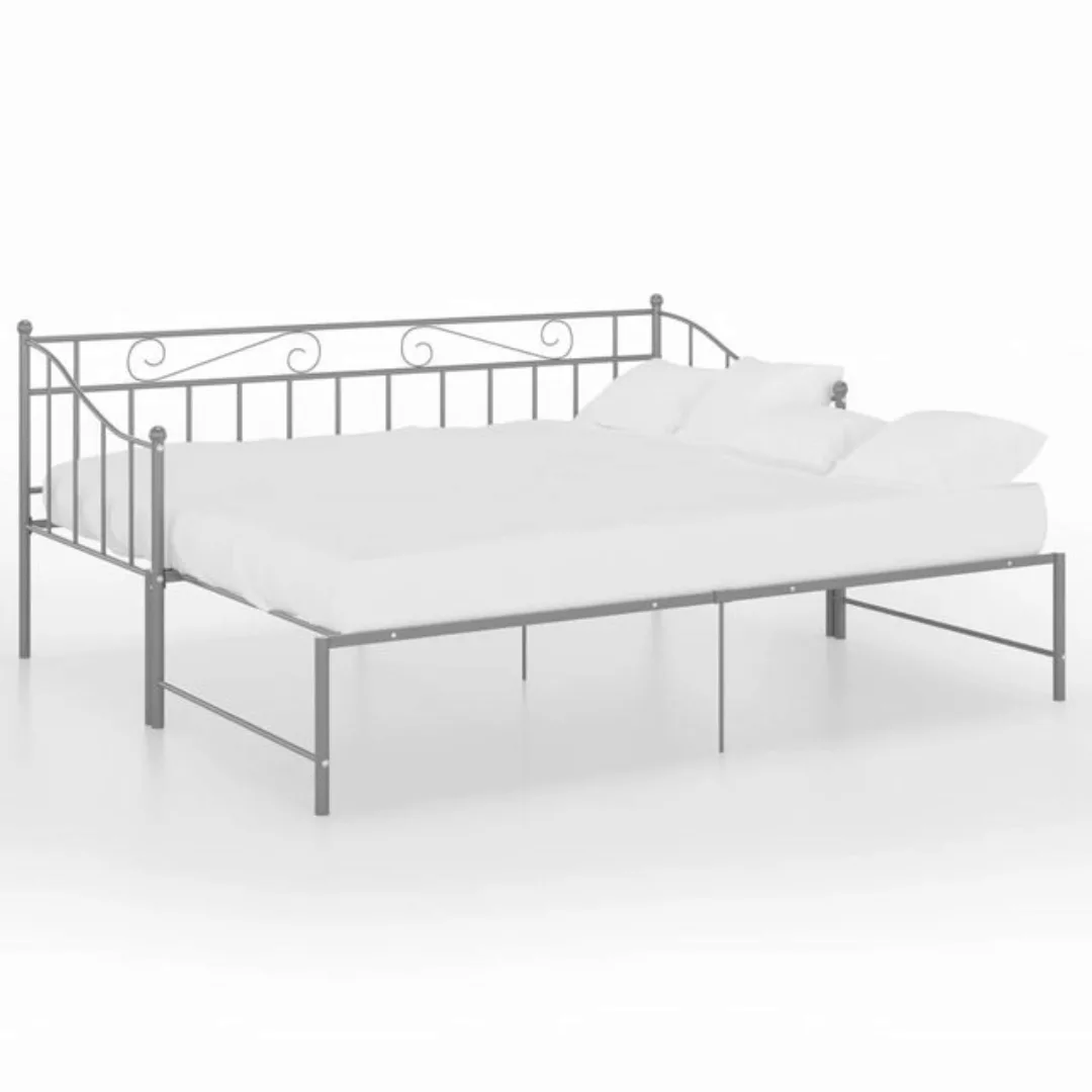 vidaXL Bettgestell Ausziehsofa Bettgestell Grau Metall 90x200 cm Einzelbett günstig online kaufen