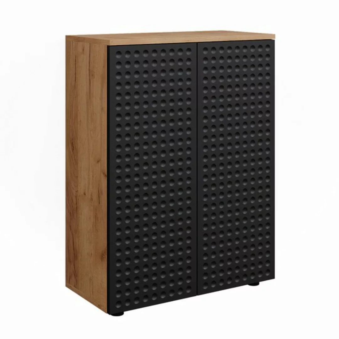 Vicco Midischrank Irma, Anthrazit gepunktet/Goldkraft Eiche, 60 x 81 cm günstig online kaufen