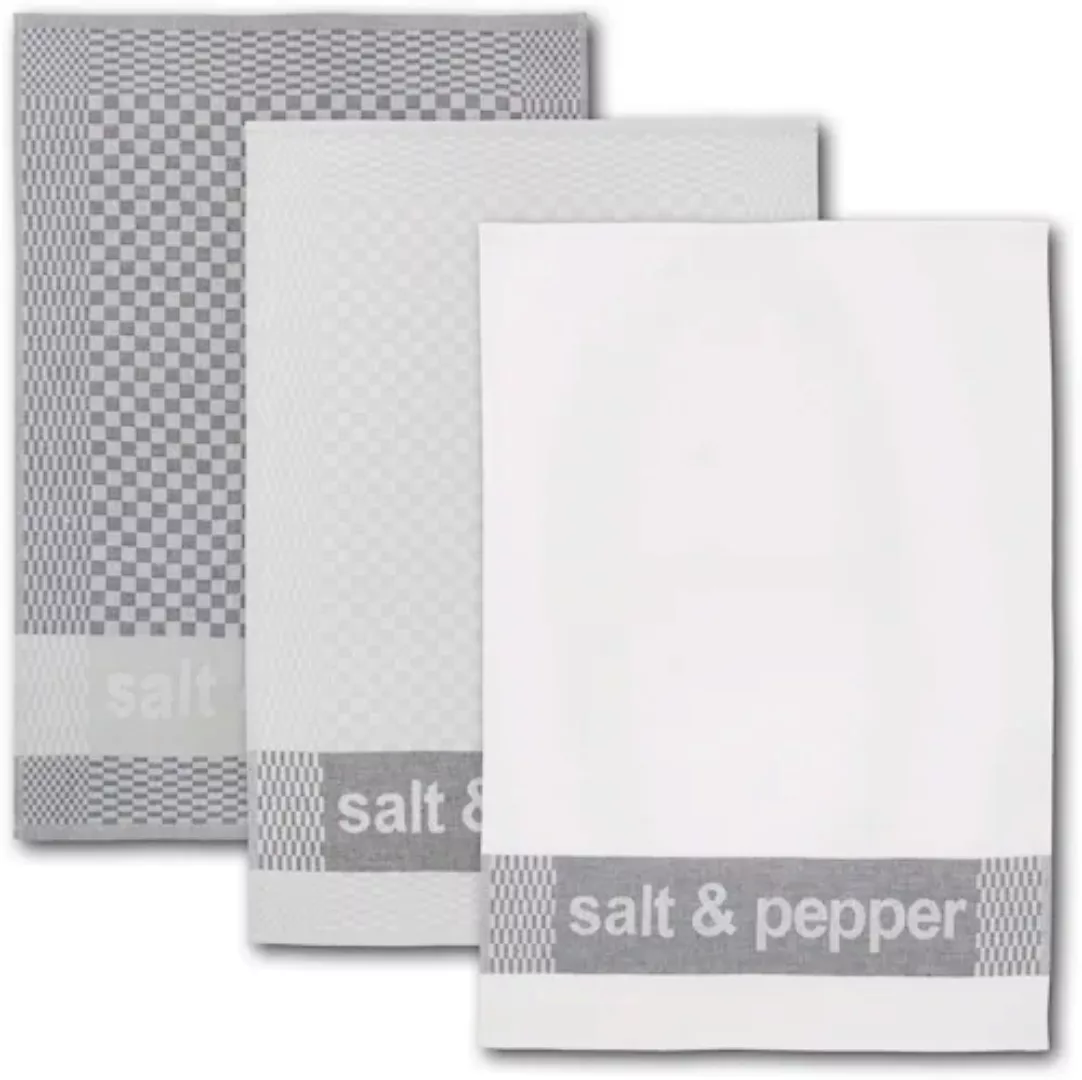 Dyckhoff Geschirrtuch »salt & pepper«, (Set, 6 tlg.), mit drei verschiedene günstig online kaufen