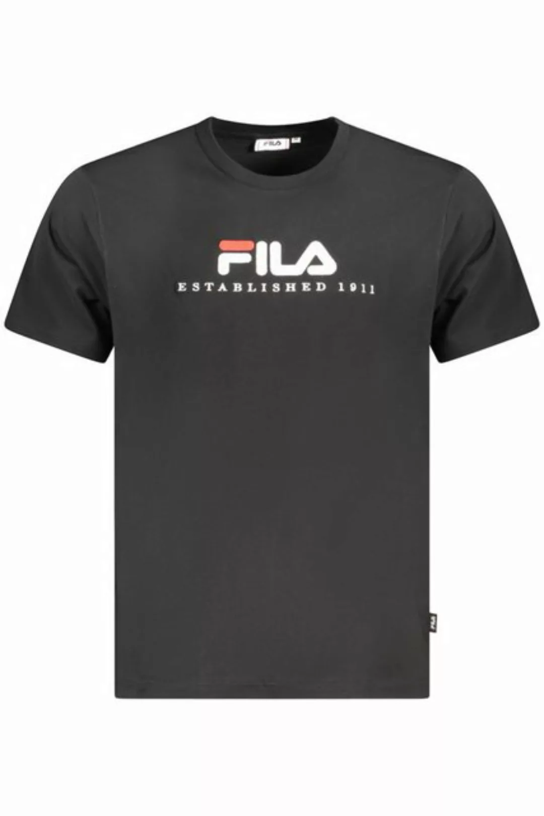 Fila T-Shirt Herren Rundhals T-Shirt Schwarz aus Bio-Baumwolle günstig online kaufen