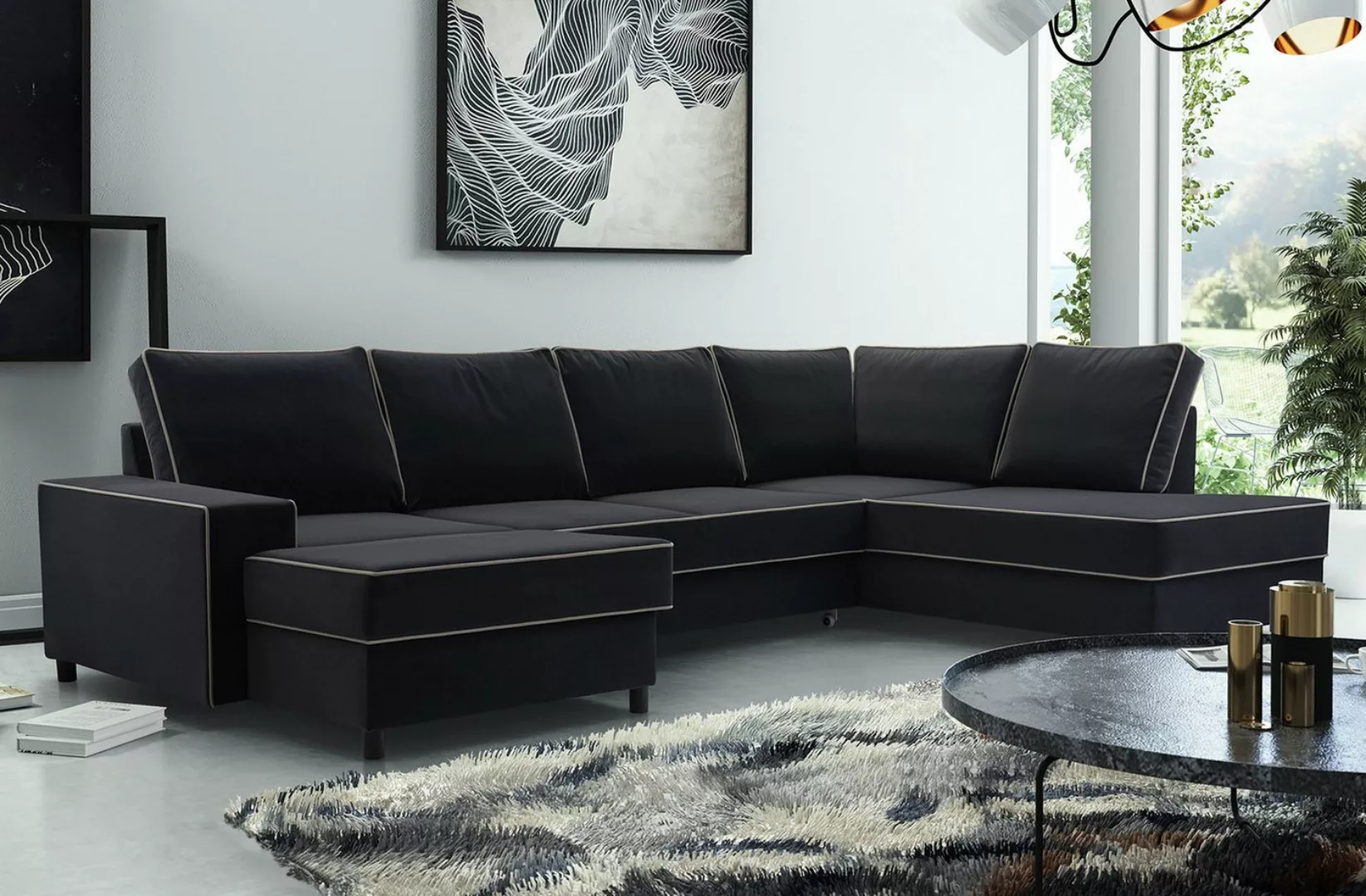 ALTDECOR Wohnlandschaft OXA, Couch mit Schlaffunktion, Wohnzimmer - Wohnlan günstig online kaufen