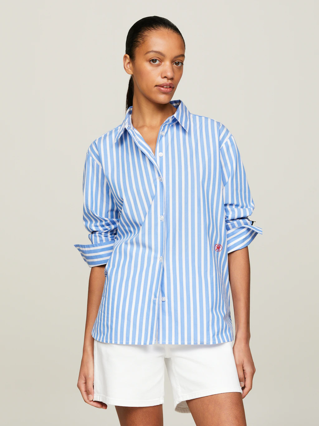 Tommy Hilfiger Hemdbluse SMD STRIPE EASY FIT LS SHIRT mit Längsstreifen günstig online kaufen