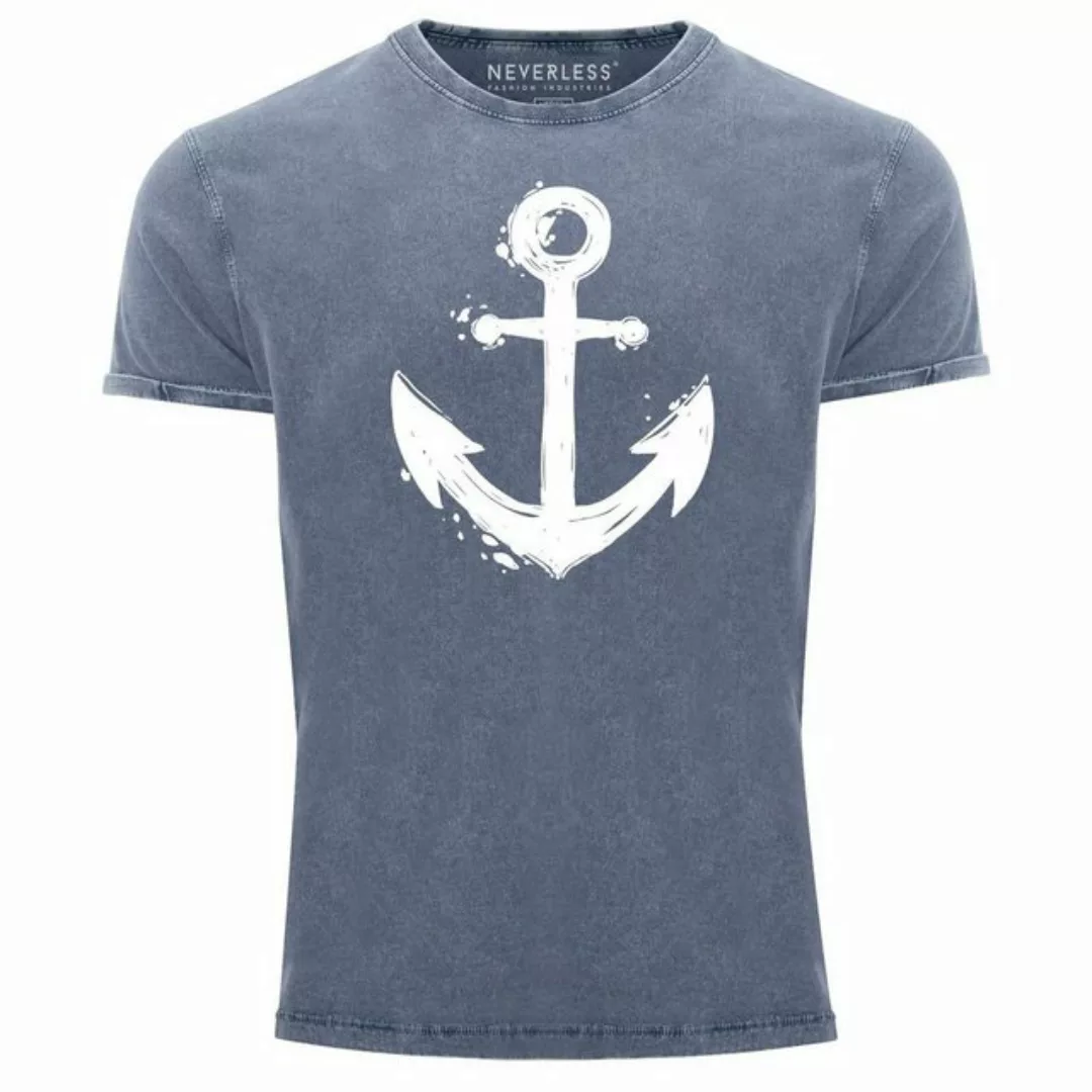 Neverless Print-Shirt Herren Vintage Shirt mit Anker Motiv Printshirt T-Shi günstig online kaufen