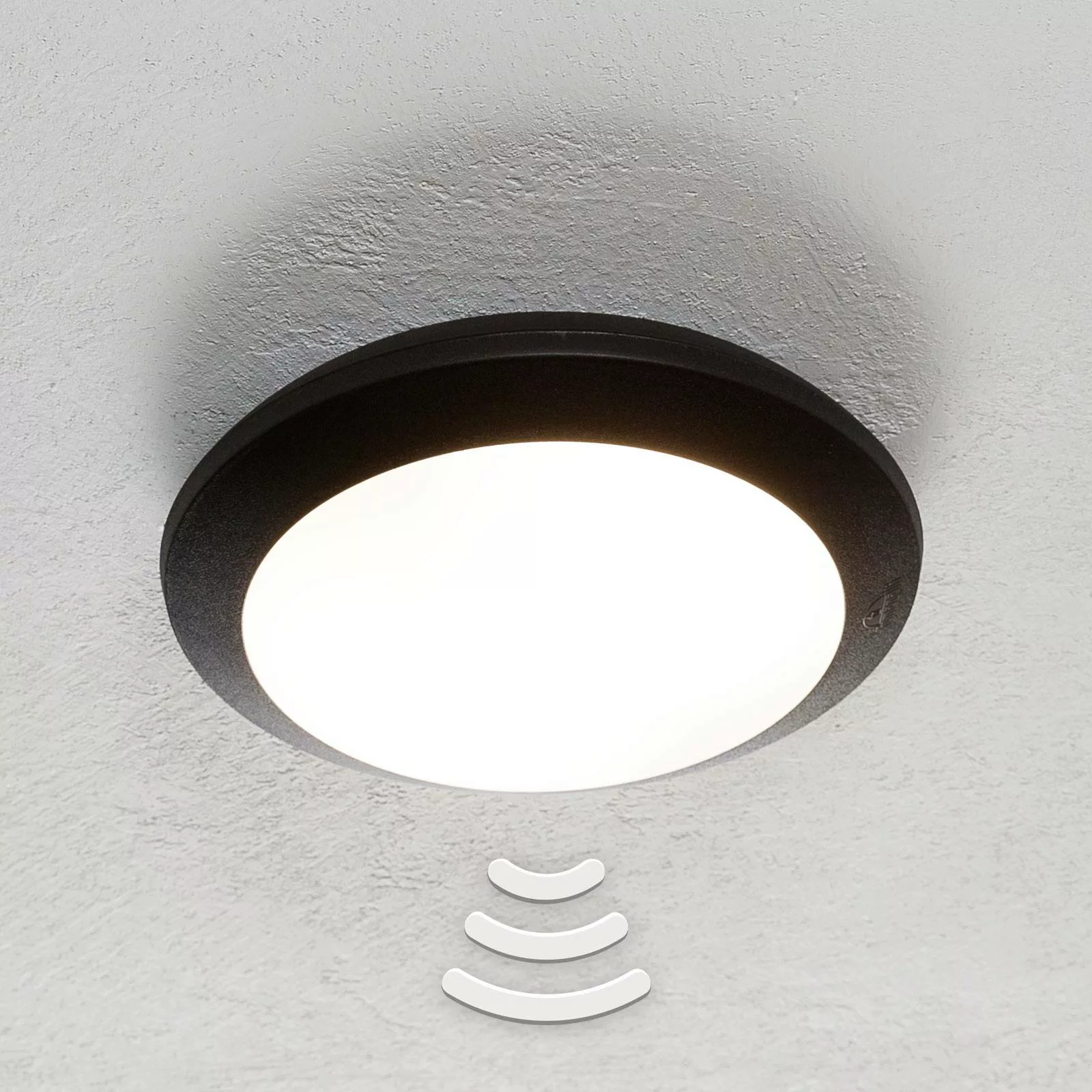 Sensor-Wandlampe Umberta 2xE27 in Schwarz günstig online kaufen