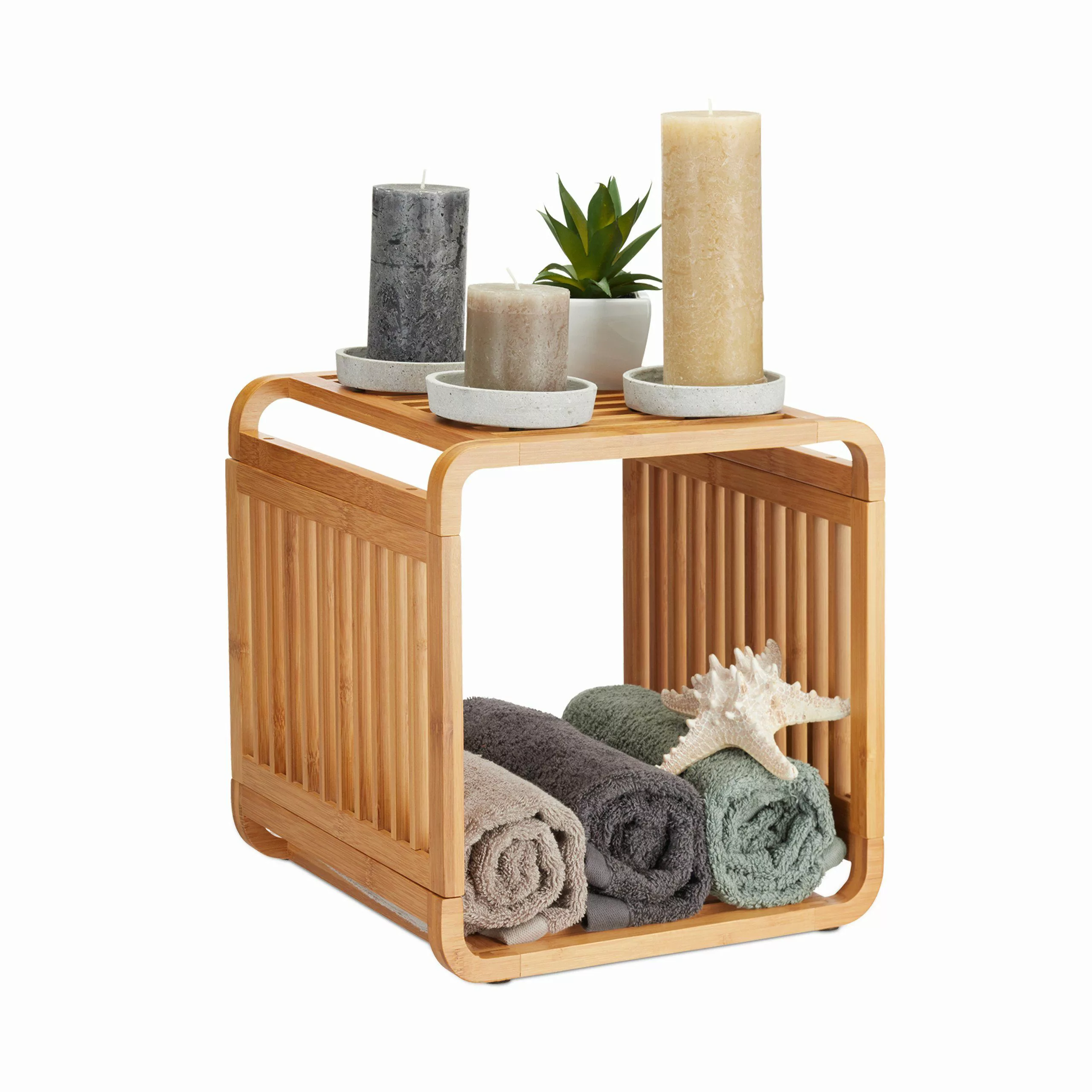 relaxdays Badregal Bambus Regal mit Ablagen, günstig online kaufen