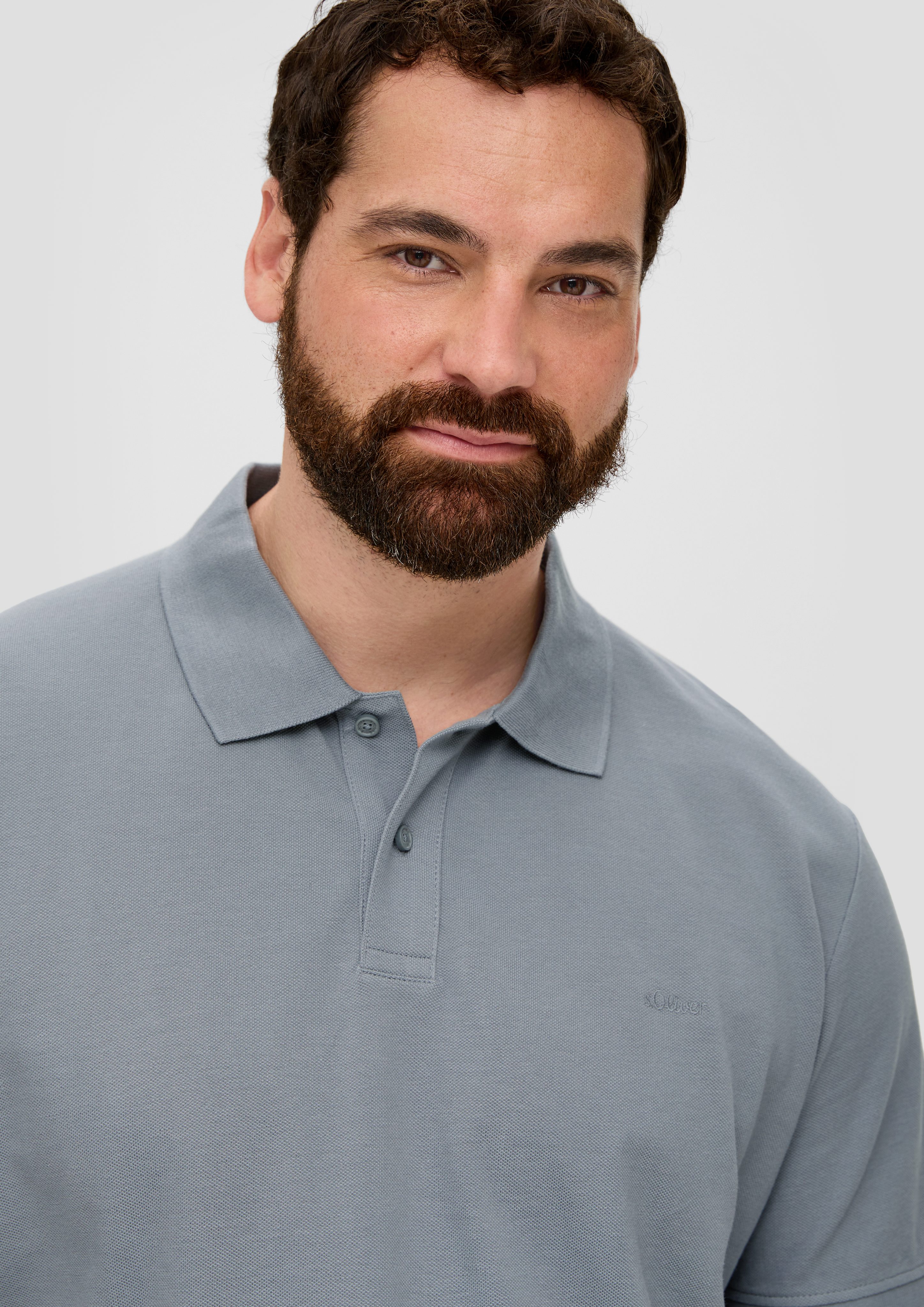 s.Oliver Kurzarmshirt Poloshirt aus Baumwollpiqué Stickerei günstig online kaufen