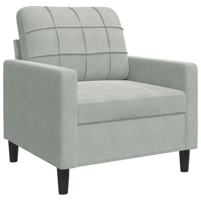 vidaXL Sofa Sofa/ 2-Sitzer/ 3-Sitzer Samt, 60 cm, Hellgrau günstig online kaufen