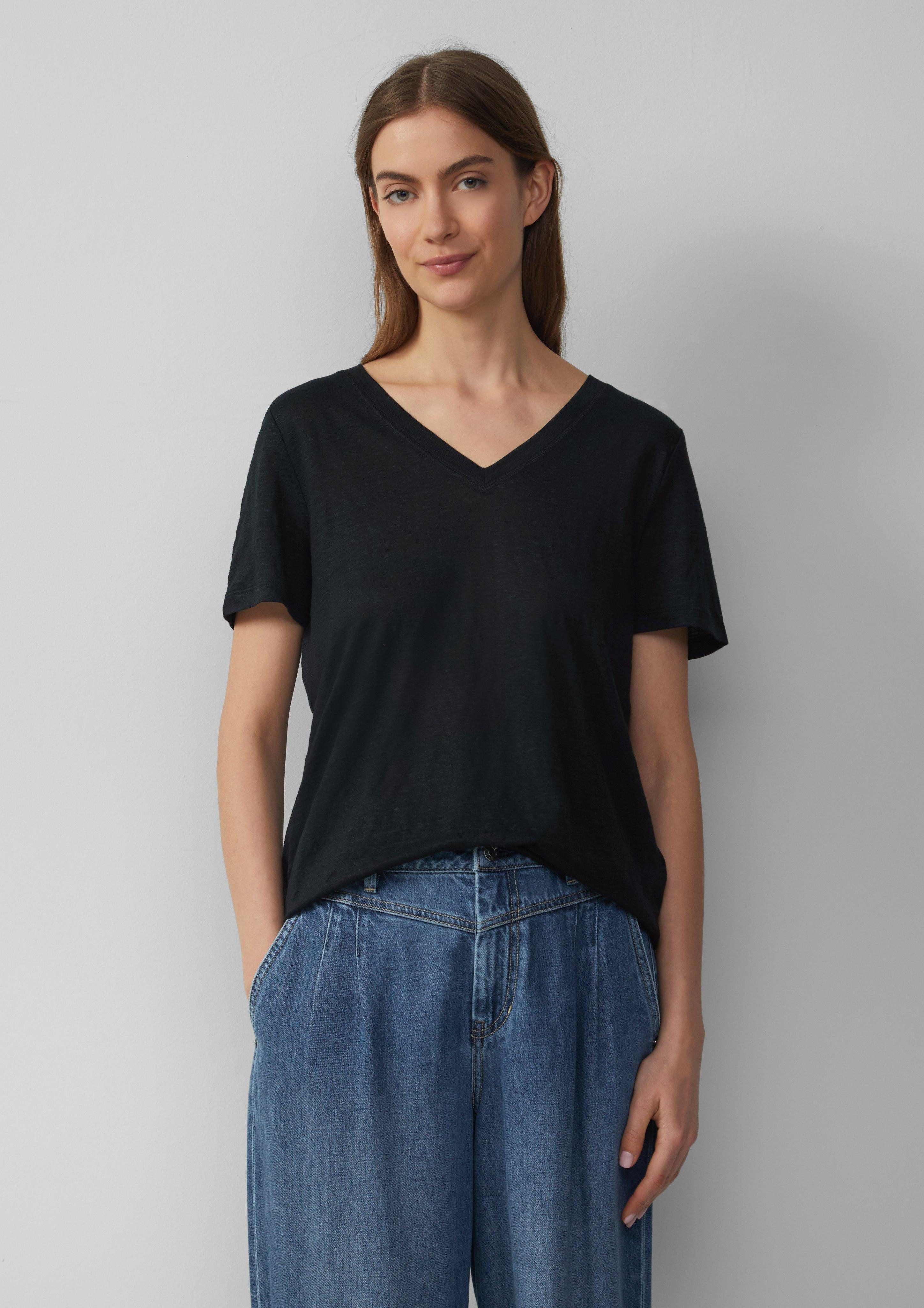 s.Oliver Kurzarmshirt Leichtes T-Shirt aus Leinen günstig online kaufen