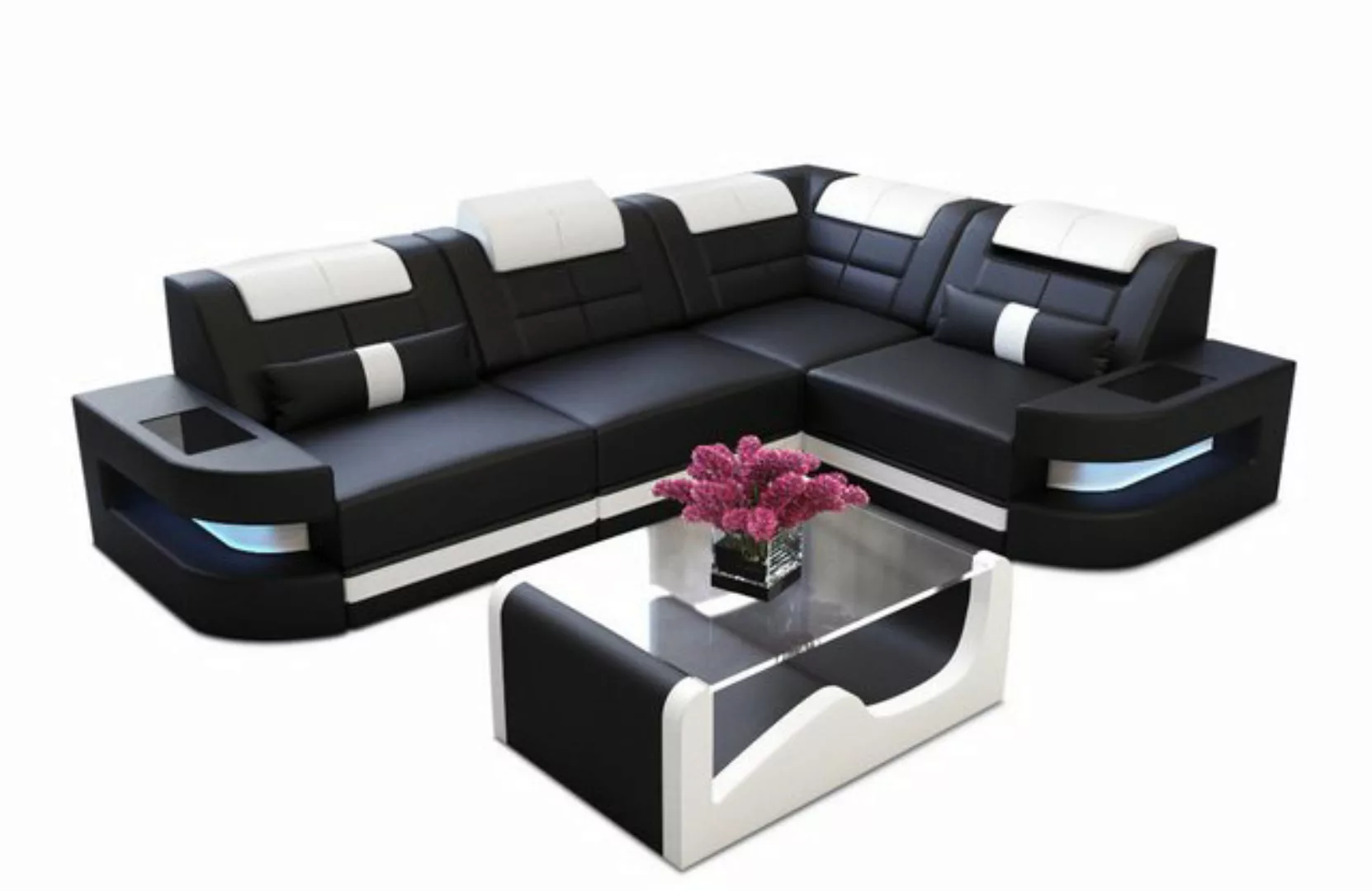 Sofa Dreams Ecksofa Leder Sofa Ledercouch Como L Form Ledersofa, Couch, mit günstig online kaufen