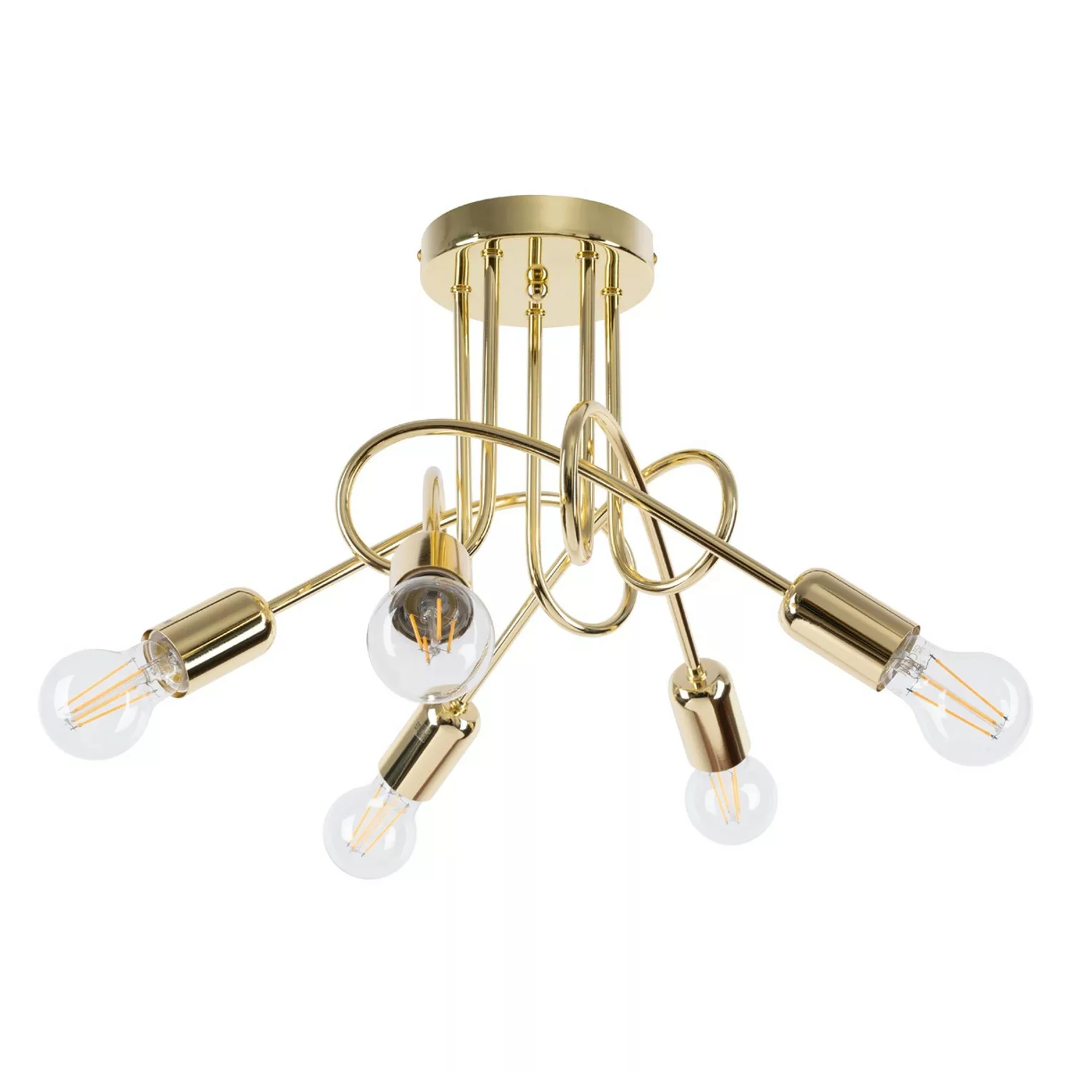 Sollux Lighting Kronleuchter Loop 5 glänzend Gold günstig online kaufen