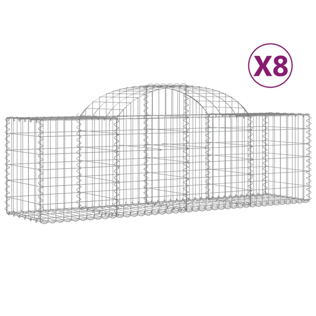 Vidaxl Gabionen Mit Hochbogen 8 Stk. 200x50x60/80 Cm Verzinktes Eisen günstig online kaufen