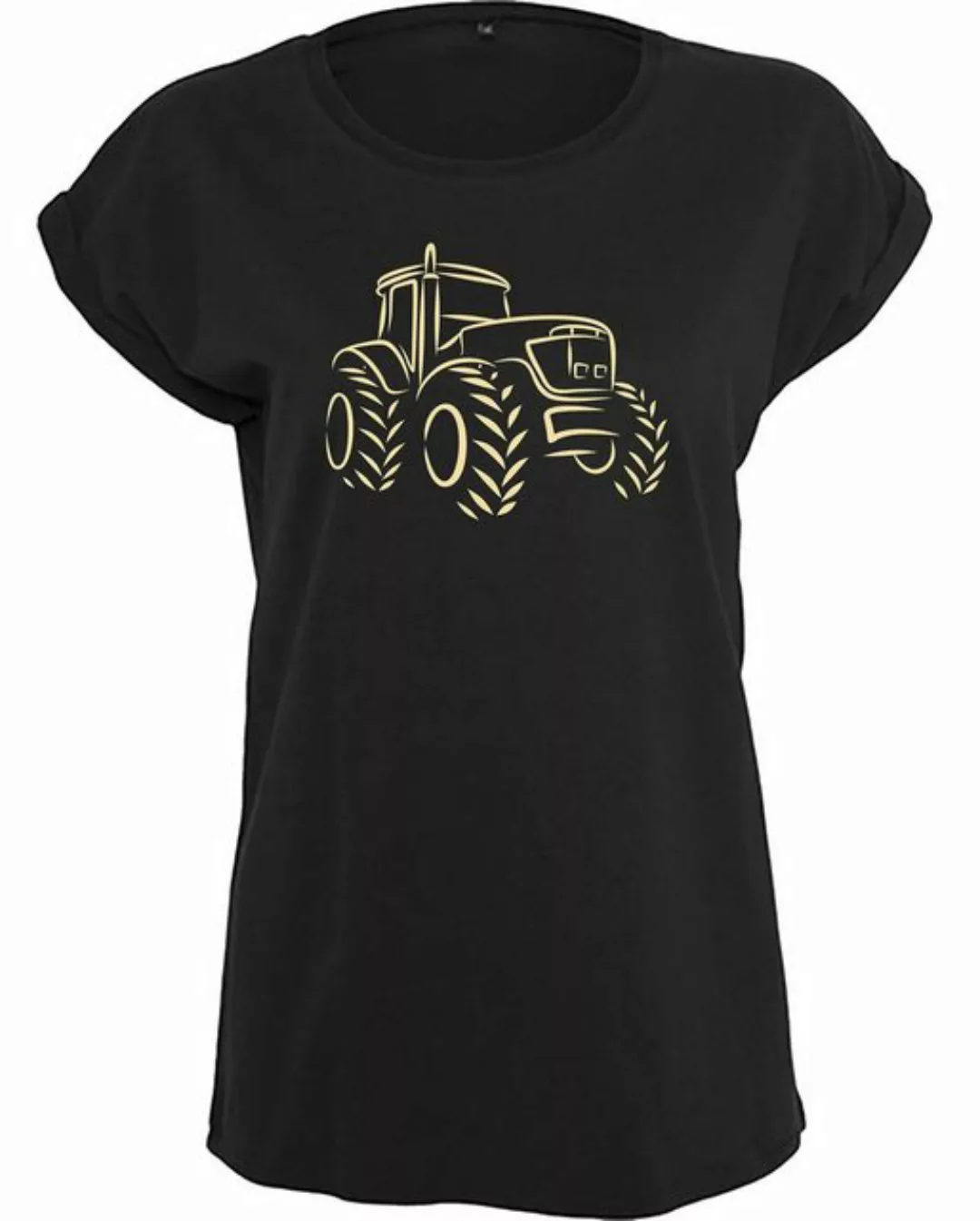 Baddery Print-Shirt Damen: "Traktor" - Geschenk für Traktorfahrerin - T-Shi günstig online kaufen