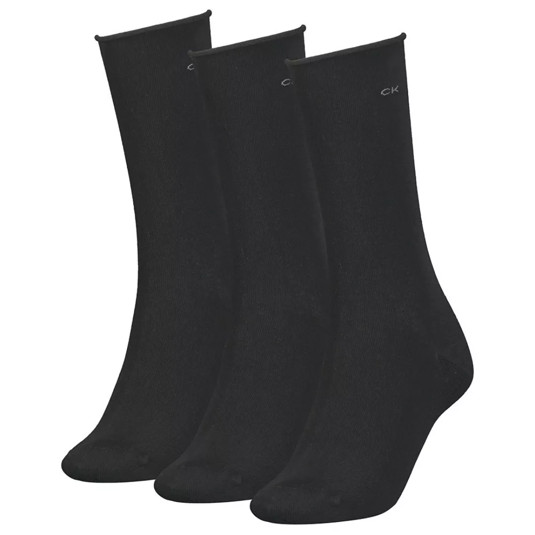 Calvin Klein Roll Top Socken 3 Paare One Size Black günstig online kaufen