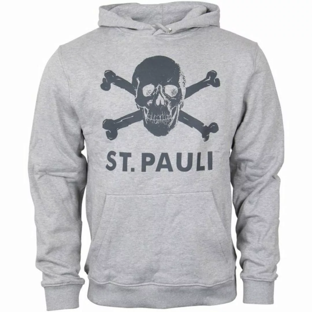 FC St. Pauli Kapuzenpullover Hoodie Totenkopf Groß (Grau) günstig online kaufen