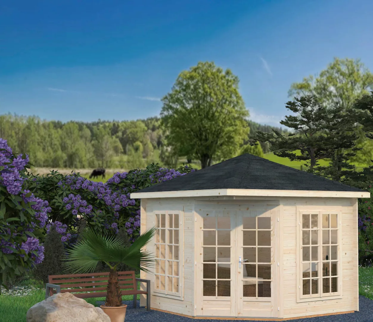 Palmako Gartenhaus "Pavillon Melanie", naturbelassen günstig online kaufen