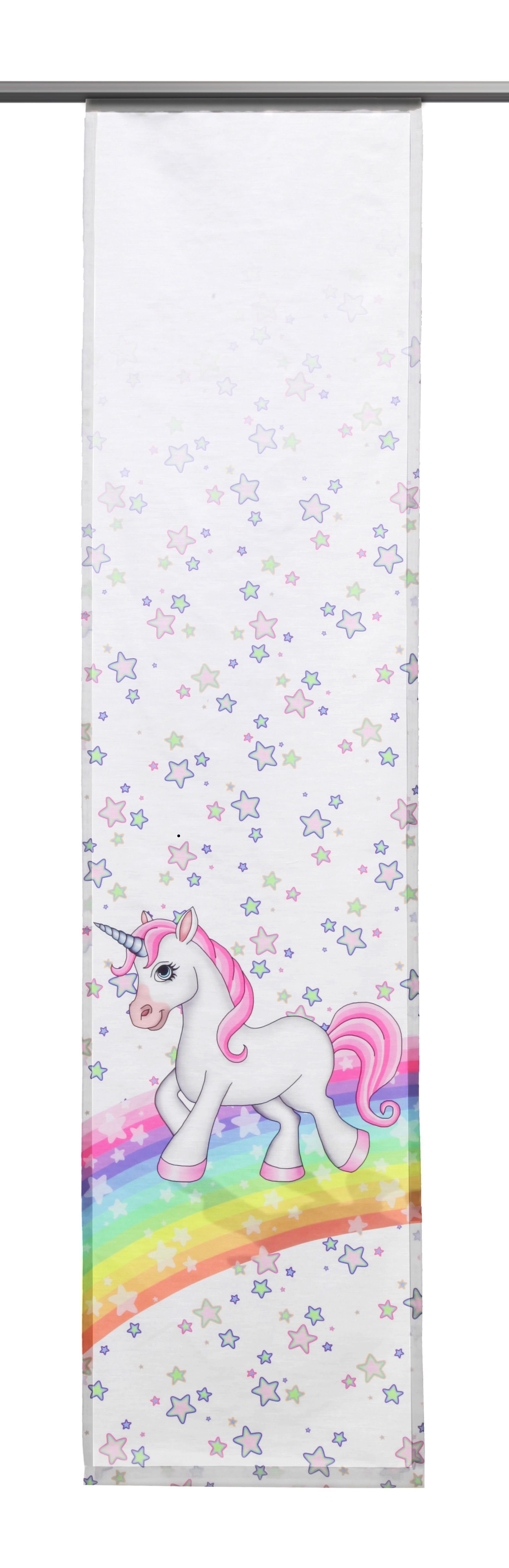 Clever-Kauf-24 Schiebegardine Schiebegardine Einhorn 60x245 cm günstig online kaufen