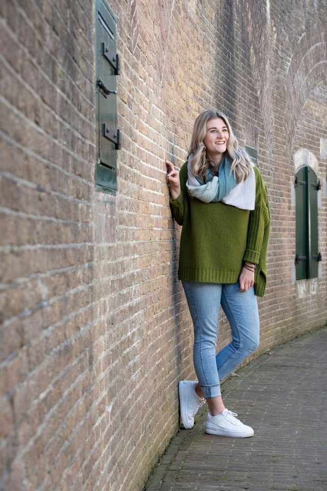 Knit Factory Strickponcho Kylie Pullover 36/44 Glatt Stonegreen (1-tlg) Str günstig online kaufen