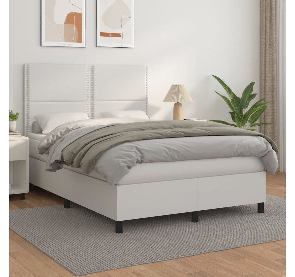 vidaXL Boxspringbett Bett Boxspringbett mit Matratze Kunstleder (140 x 190 günstig online kaufen