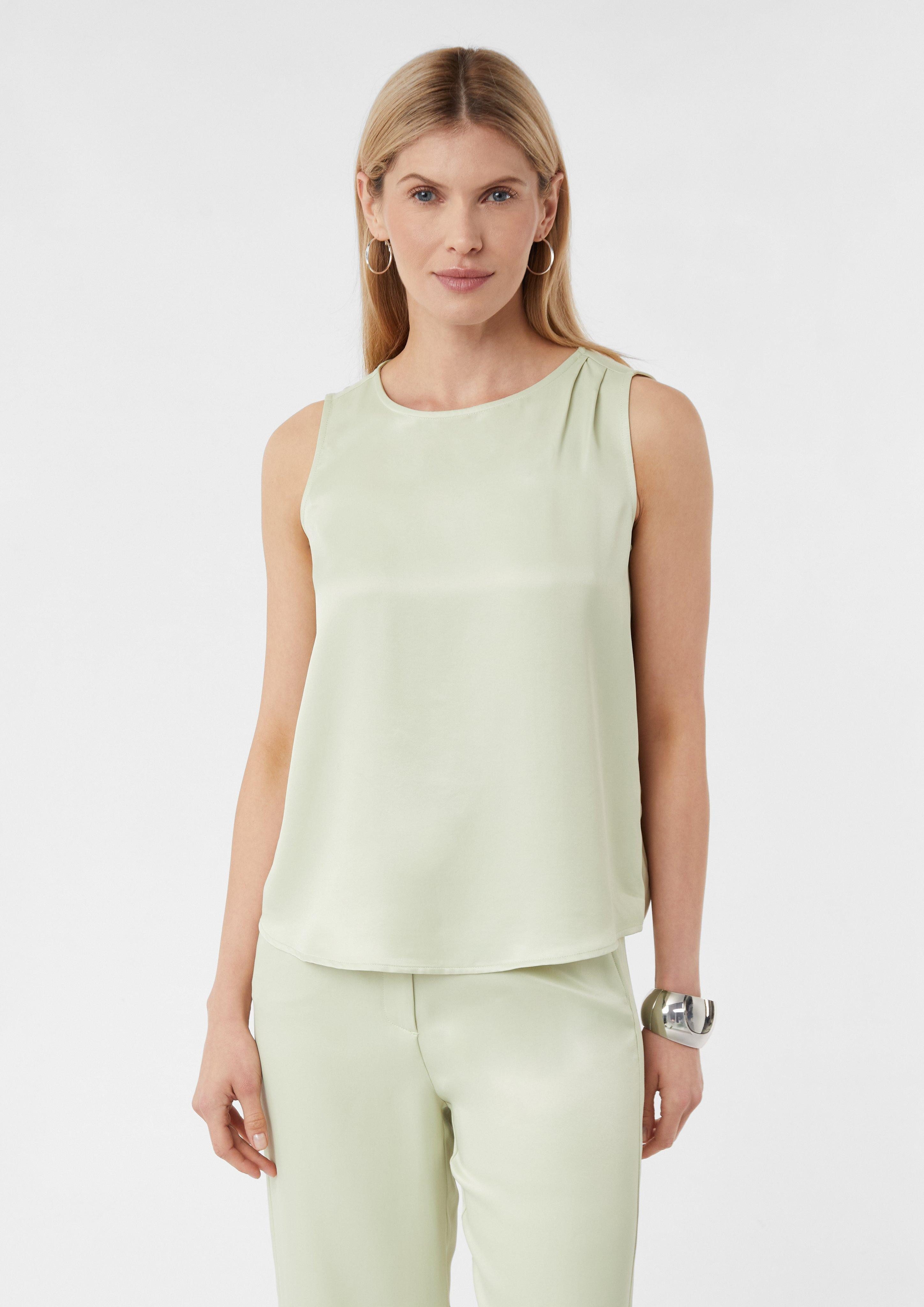 Comma Blusentop Ärmellose Bluse aus Viskosesatin günstig online kaufen