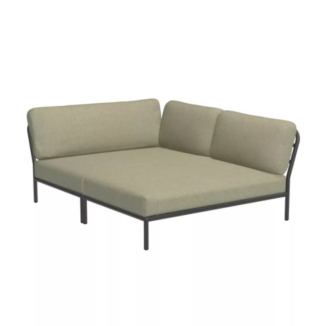 LEVEL Outdoor Eck-Sofa Lounge-Modul 5 Moosgrün Dunkelgrau Rechts günstig online kaufen