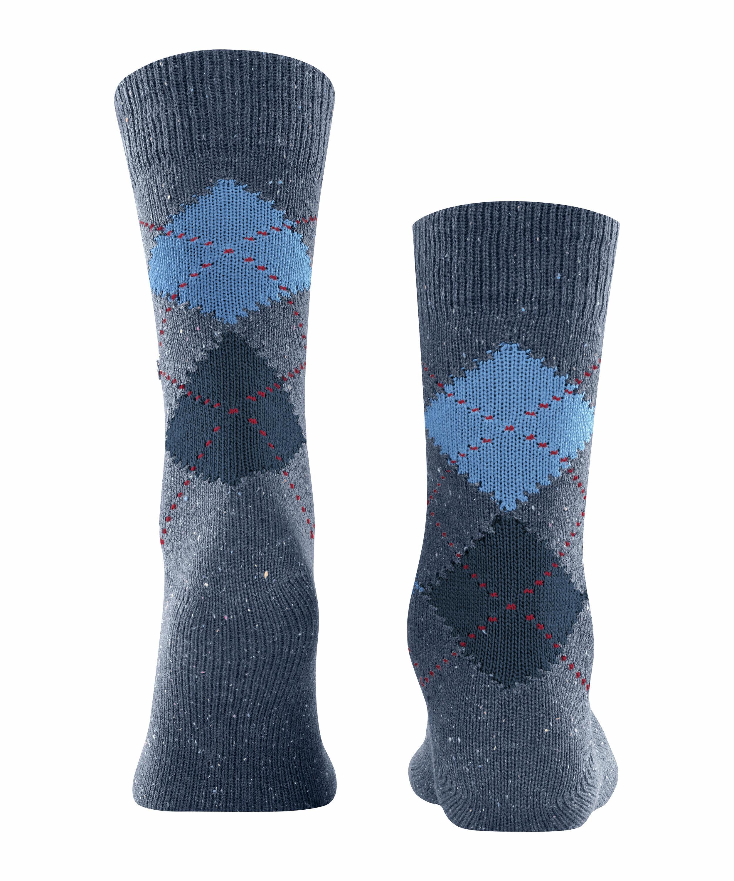 Burlington Raw Argyle Herren Socken, 46-50, Blau, Baumwolle, 21924-666103 günstig online kaufen